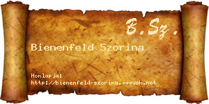 Bienenfeld Szorina névjegykártya